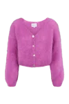 Americandreams Women's Pink / Purple Cornelia Cropped Cardigan Pearly Purple