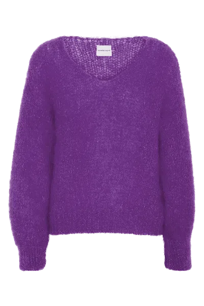 Americandreams Women's Pink / Purple Milana Ls Mohair Knit Deep Purple In Multi