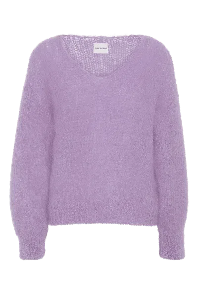 Americandreams Women's Pink / Purple Milana Ls Mohair Knit Lilac In Multi