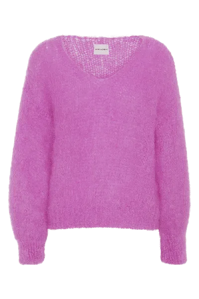Americandreams Women's Pink / Purple Milana Ls Mohair Knit Pearly Purple In Multi