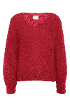 Americandreams Women's Red Milana Ls Mohair Knit Cerise