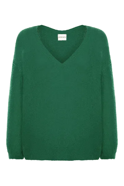 Americandreams Women's Silja V Neck Knit Jade Green