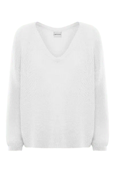 Americandreams Women's Silja V Neck Knit White