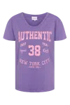 Americandreams Women's T-shirt Lilac 38 East Authentic Cotton Tee W/pink Letters