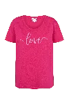 Americandreams Women's T-shirt Pink Love Cotton Tee W/light Pink Letters