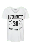 Americandreams Women's T-shirt White 38 East Authentic Cotton Tee W/black Letters