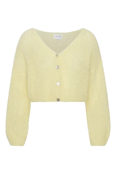 Americandreams Women's Yellow / Orange Cornelia Cropped Cardigan Light Yellow