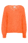 Americandreams Women's Yellow / Orange Milana Ls Mohair Knit Burnt Orange