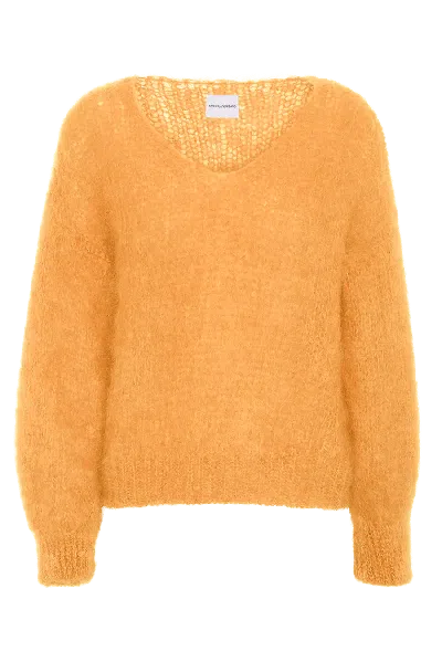 Americandreams Women's Yellow / Orange Milana Ls Mohair Knit Light Orange