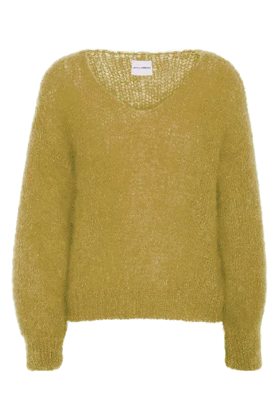 Americandreams Women's Yellow / Orange Milana Ls Mohair Knit Mustard