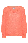 Americandreams Women's Yellow / Orange Milana Ls Mohair Knit Salmon