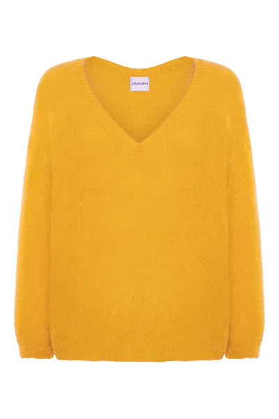 Americandreams Women's Yellow / Orange Silja V Neck Knit Yellow