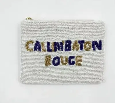 Ameslayne Callin' Baton Rouge Lsu Tigers Harper Coin Purse In Metallic Gold In Multi