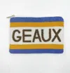 Ameslayne Lsu Geaux Tigers Harper Beaded Coin Purse In Metallic Gold In Multi