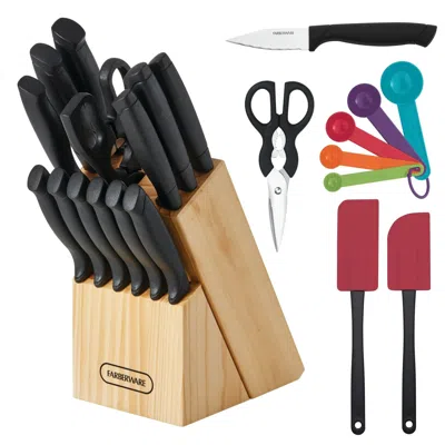 Amexin Joy 23 Piece Never Needs Sharpening Dishwasher Safe Stainless Steel Cutlery And Utensil Set In Black
