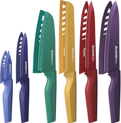 Amexin Joy Knife Set 12 Kitchen Knives Anti Rust Coating Stainles - Multicolor