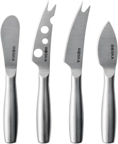 Amexin Joy Stainless Steel Cheese 4 Knife Set - Copenhagen Knives For All Types Of Cheese - Silver Non-stick - 