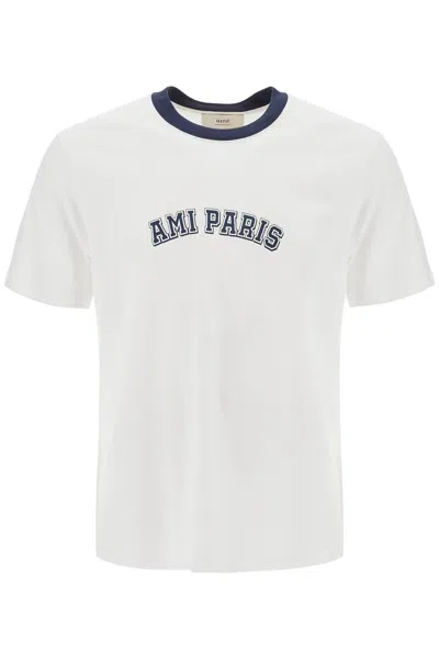 Ami Alexandre Matiussi T-shirt With Logo Print In White