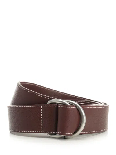 Ami Alexandre Mattiussi -bl206 Cuir Liss Belts Bordeaux