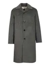 Ami Alexandre Mattiussi Wool And Cashmere Blend Coat In Gray