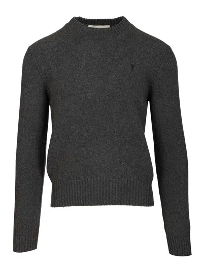 Ami Alexandre Mattiussi -hks830 Cashmere Knitwear Black In Gray