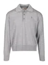 Ami Alexandre Mattiussi Ami De Coeur Polo In Extrafine Wool And Silk In Gray