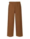 Ami Alexandre Mattiussi Ami Paris Elastic Wool Trousers In Brown