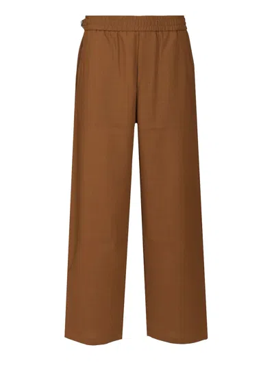 Ami Alexandre Mattiussi Elastic Waist Casual Pants In Brown
