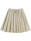 Ami Alexandre Mattiussi Checked-pattern Midi Skirt In ニュートラル