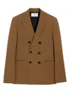 Ami Alexandre Mattiussi Brown Wool Double Breasted Jacket Brown In Brown