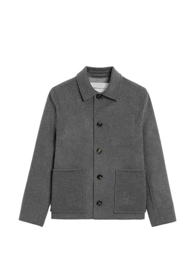 Ami Alexandre Mattiussi Single Breasted Coat In Gray