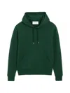 Ami Alexandre Mattiussi Deep Green Pullover Hoodie With Adjustable Drawstring In Green