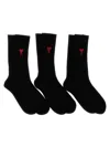 Ami Alexandre Mattiussi Set 3 Paia Di Calze Ami Paris In Misto Cotone