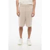 Ami Alexandre Mattiussi 4-pocketed Cotton Shorts With Elastic Waistband In Neutral