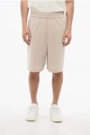 Ami Alexandre Mattiussi 4-pocketed Cotton Shorts With Elastic Waistband In Neutral