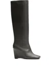 Ami Alexandre Mattiussi 90mm Two-tone Knee-high Boots In Gray