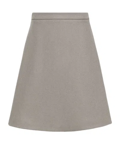 Ami Alexandre Mattiussi Ami Paris Knitted Midi Skirt In Grey