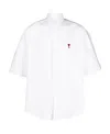 Ami Alexandre Mattiussi Ami Paris Chalk White Cotton Button Down Shirt In White