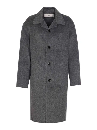 Ami Alexandre Mattiussi Single Breasted Coat In Gray