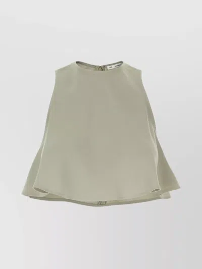 AMI ALEXANDRE MATTIUSSI ACETATE BLEND CREW-NECK FLARED TOP