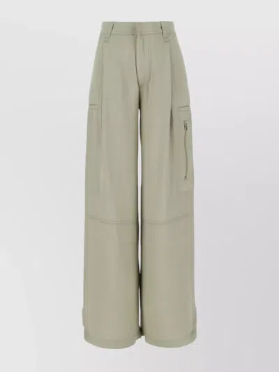 AMI ALEXANDRE MATTIUSSI ACETATE BLEND TROUSERS ADJUSTABLE HEMLINE