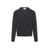 Ami Alexandre Mattiussi Ami Cashmere Blend Cardigan With Deep V-neck In Gray