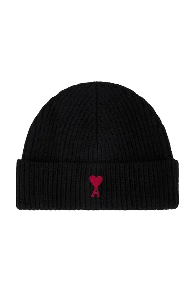 Ami Alexandre Mattiussi Adc Beanie In Black & Red