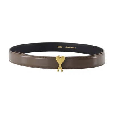 Ami Alexandre Mattiussi Adc Belt 25 Ami Paris Leather Brown