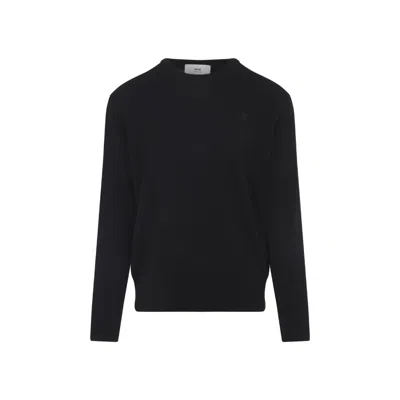 AMI ALEXANDRE MATTIUSSI ADC BLACK WOOL SWEATER