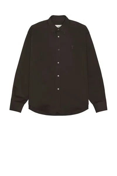 Ami Alexandre Mattiussi Adc Boxy Fit Shirt In Dark Coffee