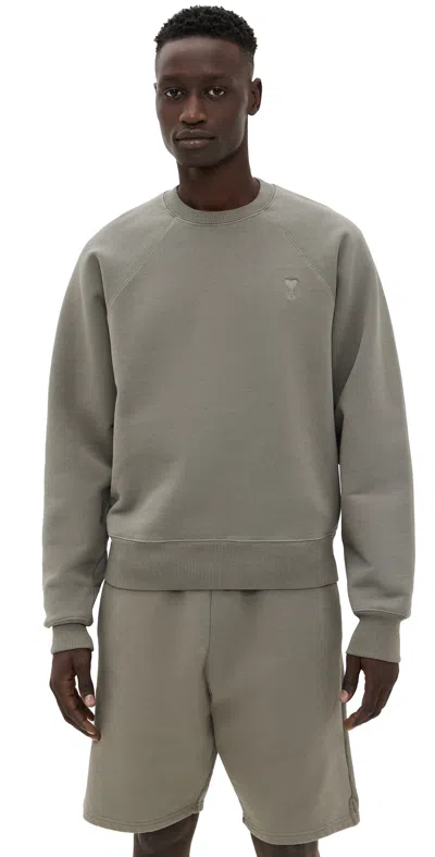 Ami Alexandre Mattiussi Adc Boxy Fit Tonal Logo Sweatshirt Smoke Grey