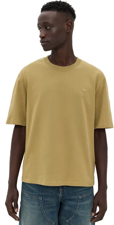 Ami Alexandre Mattiussi Adc Boxy Fit Tonal Logo Tee Havana/202