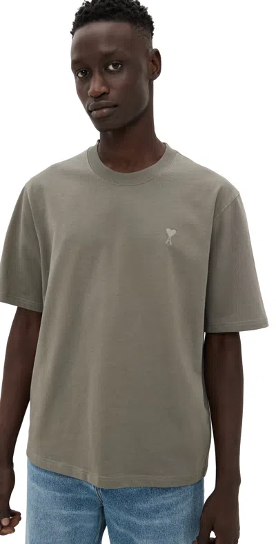 Ami Alexandre Mattiussi Adc Boxy Fit Tonal Logo Tee Smoke Grey