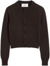 Ami Alexandre Mattiussi Paris De Coeur Logo Embroidered Knit Cardigan In Brown